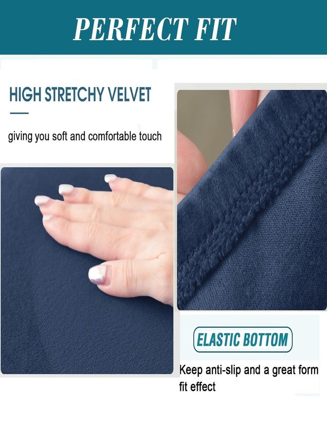 HFCNMY غطاء عثماني مستطيل من HFCNMY، أغطية مخملية مطاطية مستطيلة سميكة، غطاء عثماني ناعم للقدمين مع قاعدة مطاطية، أزرق متوسط (ASMFDT20230725-22) - Image 5